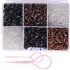 KIMHOME Confezione da 800 Piccoli Fascette per Capelli Elastiche Nere e Marroni, Fascette Antiscivolo per Trecce, Code e Acconciature Quotidiane, Perfette per Ragazze e Donne