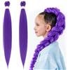 LjFrexia Parrucca Sintetica Viola per Intrecciare, 26 Pollici Extension per Capelli in Fibra Sintetica, Extension Sintetiche Viola da Intrecciare, per costumi bambini Cosplay, Halloween, Carnevale e Anime
