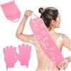 KBSICWO Guanti Esfolianti, Guanto Esfoliante Corpo Panni, Guanti da Bagno Esfolianti e Spazzole Schiena Doccia per Uomini Donne Corpo Viso Doccia e Bagno (Rosa)