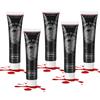 Alaoo Sangue Finto, 28.3g Gel di Sangue Finto, Sangue Finto Halloween, Sangue teatrale, Trucco di Halloween Lavabile, Può essere utilizzato per la pittura del viso e del corpo(5pcs-Tubo Flessibile)