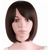 MapofBeauty 12 Pollic Parrucche Corte Per Capelli Lisci (Scuro Marrone)