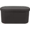 HOME DECO FACTORY, HD0194, panca pieghevole nera, modello pillola, mobili, sedile, cassapanca e panca pieghevoli, 76 x 38 x 38 cm, altezza seduta 38 cm, nero