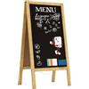ALLboards Lavagna Nera da Gesso con Cavalletto 100x50cm legno naturale laccata, Struttura in Legno, Scrivibile con Gessetti e Pennarelli a Gesso, per Bar Ristoranti Locali