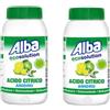 Generico Alba Ecosolution Acido Citrico Anidro, 2 Barattoli da 1 kg, Anticalcare, Disincrostante, Brillantante,Ammorbidente, Decalcificante