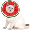 QKEPCY Motivo della Frutta Collare Elisabettiano Gatto Regolabile Morbido e Confortevole Collare Gatto Recupero Impermeabile per Il Recupero Post Chirurgico(Rosso-S)