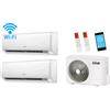 Ferroli Climatizzatore Ferroli condizionatore GIADA dual split 9+12 esterna 18-2 inverter R32 A++ Wifi integrato Alexa Google Home NEW 9000+12000