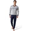 Galeone - Biancheria e Tessuti IIGranchio - Pigiama Uomo | Cotone 100% | Manica e Pantalone Lunghi - Scollo Serafino - Pigiama Uomo, Completo Notte | Cotone Morbido - Traspirante - Comfort Naturale Quotidiano | GRIGIO M