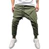 FRAUIT Pantaloni Uomo Elegante Cavallo Basso Slim Fit Sportivi Cargo Con Tasche Estivi Larghi Leggeri Stretti Sotto Casual