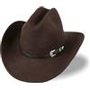 CZCMYAU Cappello da cowboy per donne e uomini, classico tesa larga, cappello in feltro con fibbia per cintura, stile vintage panama, marrone