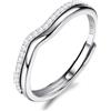 JeweBella Anello Donna Argento 925 Regolabile Fedine Fidanzamento Coppia Minimalista Anello Oro con Zirconia Mignolo Pollice Donna FEDI Nuziali Regalo Gioielli per Fidanzata Anniversario