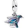 Amuefer Uccelli volanti multicolori Charm Compatibili Bracciale Collana, Argento Sterling Ciondolo Compleanno Natale Gioielli Regali per le Donne Moglie Amici