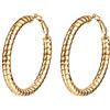 PROSTEEL Cavi Orecchini Cerchi Ornati Spirali in Acciaio Inossidabile, 3 dimensioni e 3 Colori Disponibili（argento oro nero）, Confezione Regalo 0, per Donna