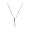 ENTREPLATA Collana da donna in argento sterling 925 con ciondolo a forma di fulmine