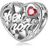 LES FOLIES DI PAOLA GRIECO Charm Cuore Best Mom Amore Mamma Migliore Famiglia in argento 925 - Les Folies per Pandora