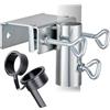 com-four® Portaombrellone in Acciaio Zincato - Attacco per Ombrellone Regolabile per Ringhiere del Balcone con 2 Manicotti Adattatori - Portaombrellone Solido per ombrellone (Ø 25-38 mm - 1 Pezzo)