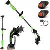 UEXEDO Motozappa Electrica 650 W, Mini Motozappa Batteria con Batteria 3000 mAh, Asta da 1,3 m, Larghezza di lavorazione 10 cm, Profondità di lavorazione 10 cm per allentare la Terra in giardini, orti e