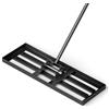 RELAX4LIFE Rastrello da Giardino 75/91/106cm, Rastrello Livellatore per Prato, Attrezzo da Giardino in Metallo per Livellare il Terreno e la Sabbia del Prato (75 x 25 cm, Nero)
