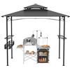 Aufun Gazebo per barbecue per esterni, 245 x 153 x 250 cm, impermeabile, con protezione dai raggi UV, per feste in giardino, barbecue, antivento, copertura per barbecue, per campeggio, giardino,