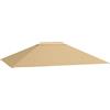 Outsunny Tetto di Ricambio per Gazebo 4x3 m con Presa d'Aria e Fori di Drenaggio, Telo Copertura per Gazebo Resistente all'Acqua in Poliestere 180g/㎡ Anti-UV 30+, Cachi