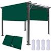 GAIFNAG Telone di Copertura in Tessuto 200 x 400 cm Rettangolare, Pes Protezione 95% Uv, Balconi Rete Ombra, Tende da Sole per Giardino, Balcone, Terrazza, Verde Scuro