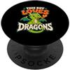 Dragon Enthusiast Designs for Boys Questo ragazzo ama i bambini dei draghi PopSockets PopGrip Adesivo