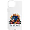 Retro edgy feline artwork dark aesthetic Custodia per iPhone 15 Plus Black Panther Flame Rose è un motociclista gotico