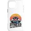 Retro Gamer Fitness Workout Custodia per iPhone 16 Pro Max Gioco Fitness Papà E Missioni Gamer Allenamento