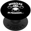 Funny Panda Weightlifting Muscles In Pro Divertente Panda Sollevamento Pesi Muscoli In Progress Palestra Umorismo PopSockets PopGrip Adesivo