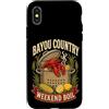 Rustic Cajun Seafood Kitchen Lettering G Custodia per iPhone X/XS Bayou Country Weekend Bollire Crawfish Feast Graphic Pot Bollito