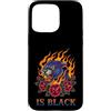 Retro edgy feline artwork dark aesthetic Custodia per iPhone 15 Pro Max È Black Panther Flame Rose