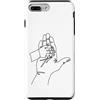 one line art one line drawing line penci Custodia per iPhone 7 Plus/8 Plus Disegno a una linea: mani che raccontano storie