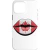 Foglia D'Acero Labbra Stile Canada Custodia per iPhone 16 Pro Max Bandiera Canadese Labbra Canada