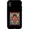 TOKYO WAVES Oni Mask Designs Custodia per iPhone X/XS Hannya Oni Mask Devil Yokai - Maschera giapponese con tatuaggio demone