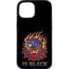 Retro edgy feline artwork dark aesthetic Custodia per iPhone 15 È Black Panther Flame Rose