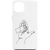 one line art one line drawing line penci Custodia per iPhone 13 Disegno a una linea: mani che raccontano storie