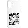 Gaming Workout Gamer Gym Motivation Custodia per iPhone 16 Gamer Fitness Sudore Ora Vinci Più Tardi Allenamento