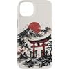 Red Sun Society Custodia per iPhone 14 Plus Giappone Monte Fuji Torii Porta Tramonto Paesaggio Giapponese
