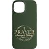 Faith Revival Studio Custodia per iPhone 15 La preghiera cambia le cose Fede cristiana Croce religiosa