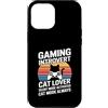 Retro Cat Gamer Introvert Custodia per iPhone 12 Pro Max Gaming Modalità silenziosa introverso attivata modalità gatto sempre