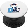 Timowo Studio Gatto con Lettera D Tema Alfabeto PopSockets PopGrip Adesivo