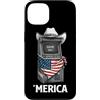Merica USA Patriotic Cute Funny 4th of J Custodia per iPhone 13 Arcade Gamer Retro Vintage 80s 90s Videogiochi Bandiera Americana