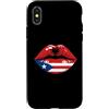 Souvenirs Albanian Lover Gifts Custodia per iPhone X/XS Lips Half Puerto Rican Albanian Roots Albania