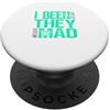 Matching Light Teal Aqua Color Graphic T Foglia di tè chiaro Aqua Color They Mad I Been Me Light Teal Aqua PopSockets PopGrip Adesivo