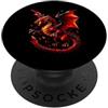 Polygonal Dragon Dark Fantasy LARP Gamer Poligono Geometrico Drago Fuoco Fantasy Low Poly RPG PopSockets PopGrip Adesivo