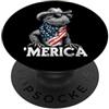 Merica USA Patriotic Cute Funny 4th of J Barbuto Dragon Occhiali da sole Bandiera Americana Bandana Cappello Cowboy PopSockets PopGrip Adesivo