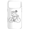 Magliette Grafiche de Ciclismo per Ragaz Custodia per iPhone 17 Pro Max Ragazza in bicicletta Disegno di una linea Biker