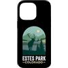 Rocky Mountain Wildlife Gear Estes Park Custodia per iPhone 14 Pro Max Estes Park Colorado Bull Elk Foresta Montagna Silhouette