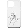 one line art one line drawing line penci Custodia per iPhone 12 mini Disegno a una linea: mani che raccontano storie