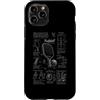 Vintage Pickleball Paddle Diagram Guide Custodia per iPhone 11 Pro Pickleball Paddle Court Layout Net Altezza Grafico
