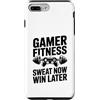 Gaming Workout Gamer Gym Motivation Custodia per iPhone 7 Plus/8 Plus Gamer Fitness Sudore Ora Vinci Più Tardi Allenamento